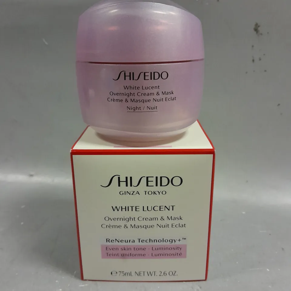 BOXED SHISEIDO WHITE LUCENT OVERNIGHT CREAM & MASK - 75ML 