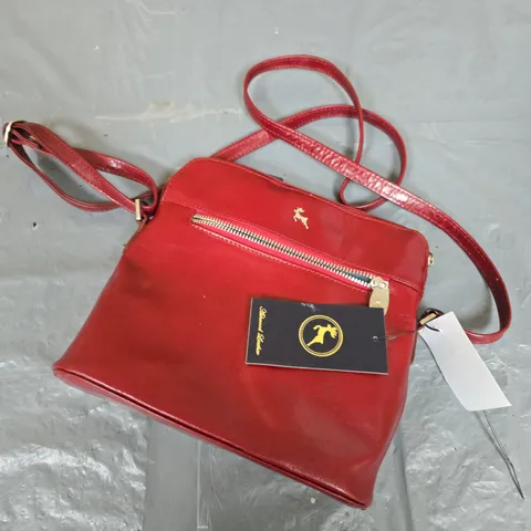 ASHWOOD LEATHER CROSSBODY BAG IN RED