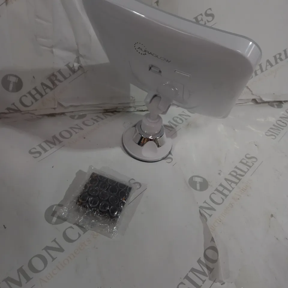BOXED AURAGLOW WIRELESS 10X MAGNIFYING ADJUSTABLE LED MIRROR