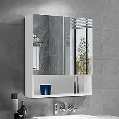 BOXED BATHROOM MIRROR CABINET (1 BOX) - WHITE