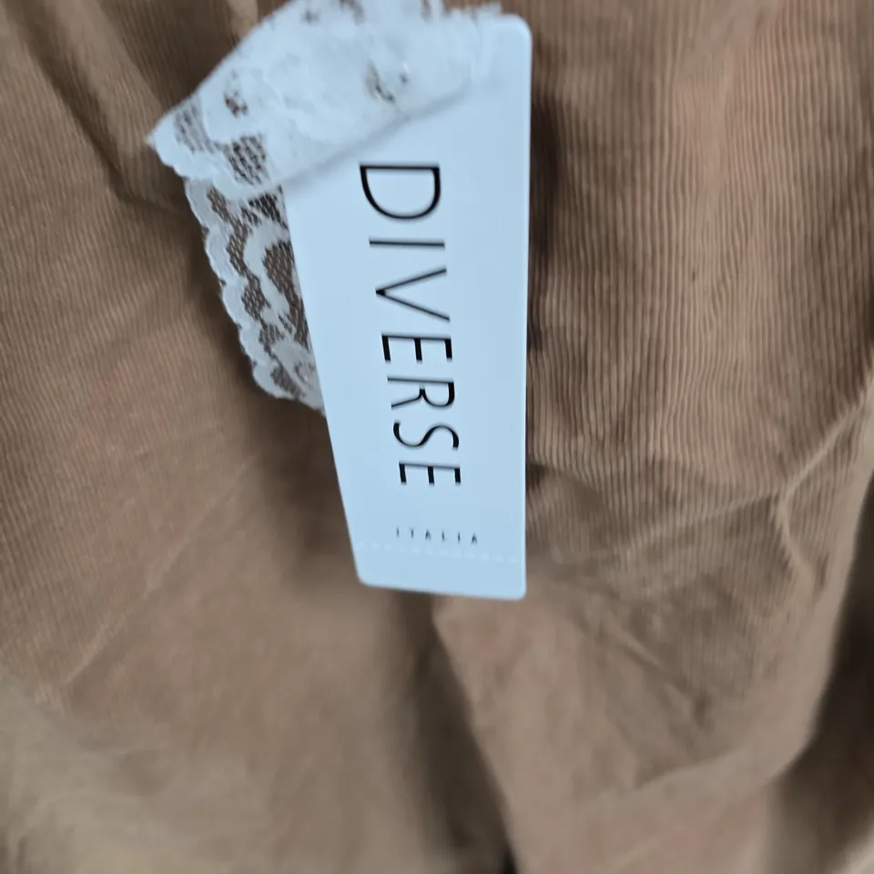 DIVERSE ANABEL WIDE LEG CORD TROUSERS – CAMEL-SIZE UNSPECIFIED 