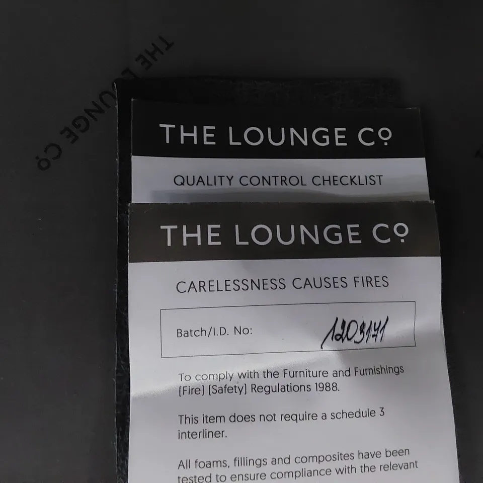 QUALITY BRITISH DESIGNER LOUNGE Co. FOUR SEATER SOFA CHARCOAL LEATHER 