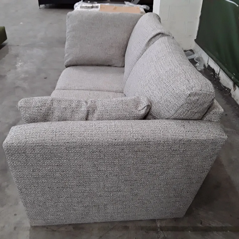 QUALITY DESIGNER 2 SEATER SOFA (MISSING PART) - GREY FABRIC 