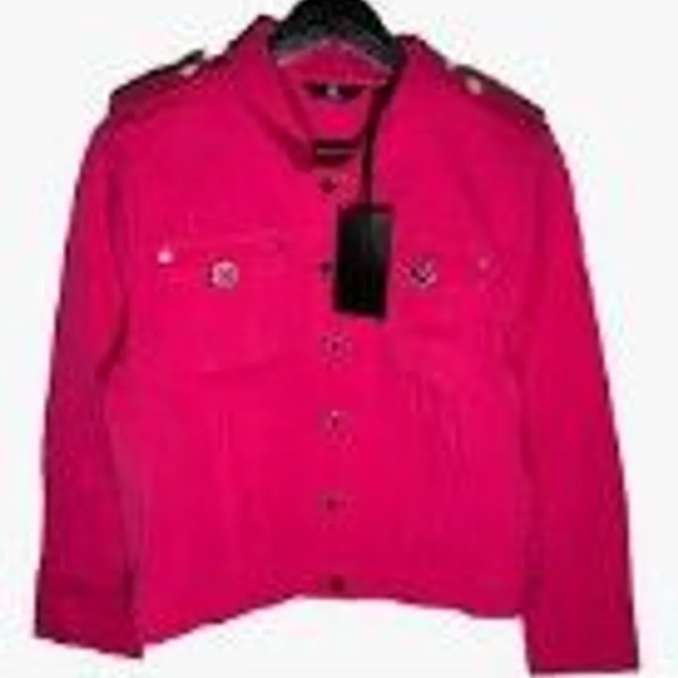 JM FASHION BY JULIEN MACDONALD MILITARY STYLE TWILL JACKET FUSCHIA SIZE 20