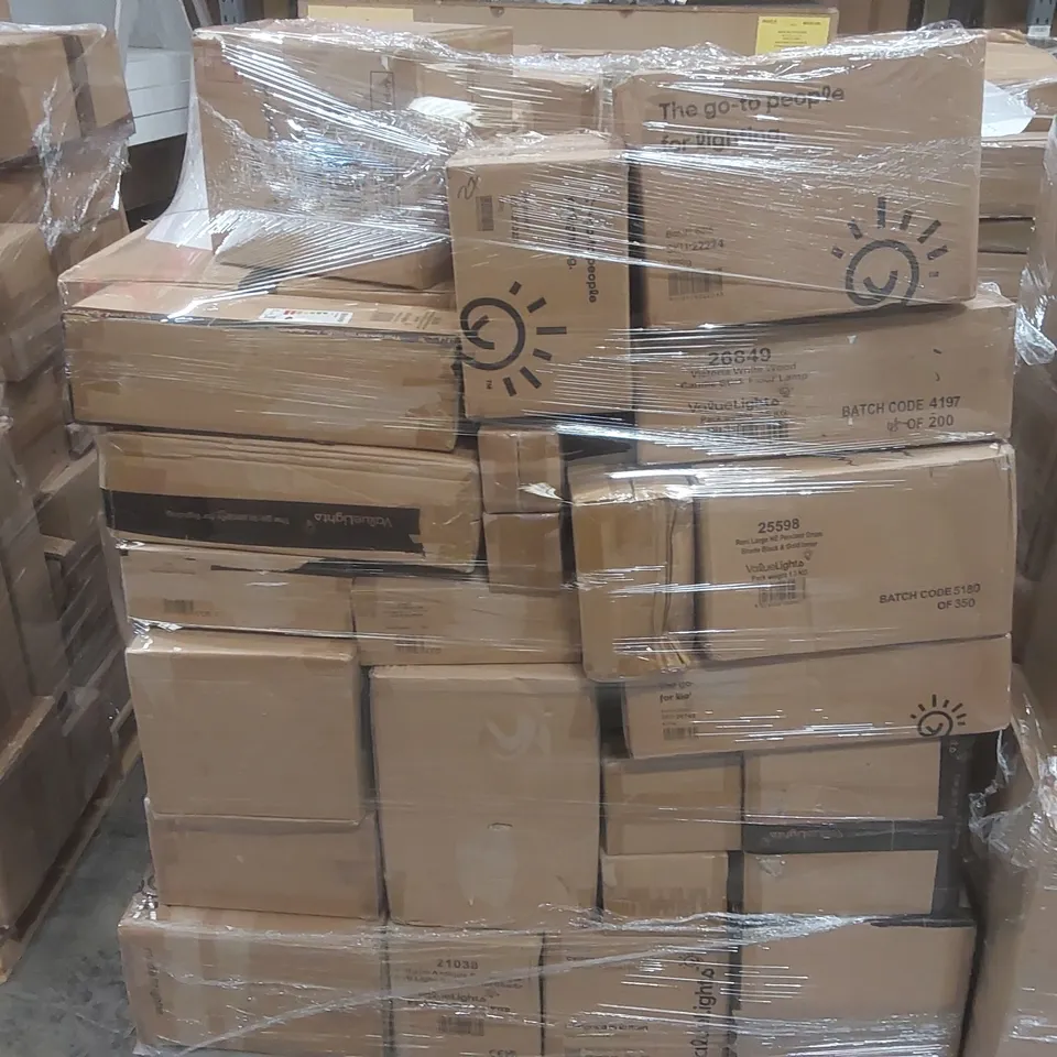 PALLET CONTAINING A VERY LARGE QUANTITY OF ASSORTED LIGHTING ITEMS