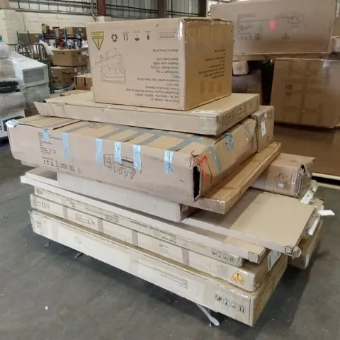 PALLET OF ASSORTED INCOMPLETE DESIGNER FURNITURE PARTS AND PIECES