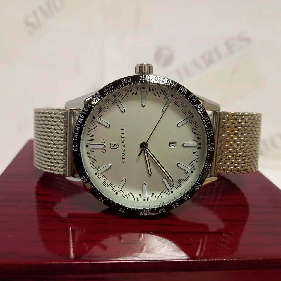 STOCKWELL DATE DIAL MESH STRAP WRISTWATCH RRP £650