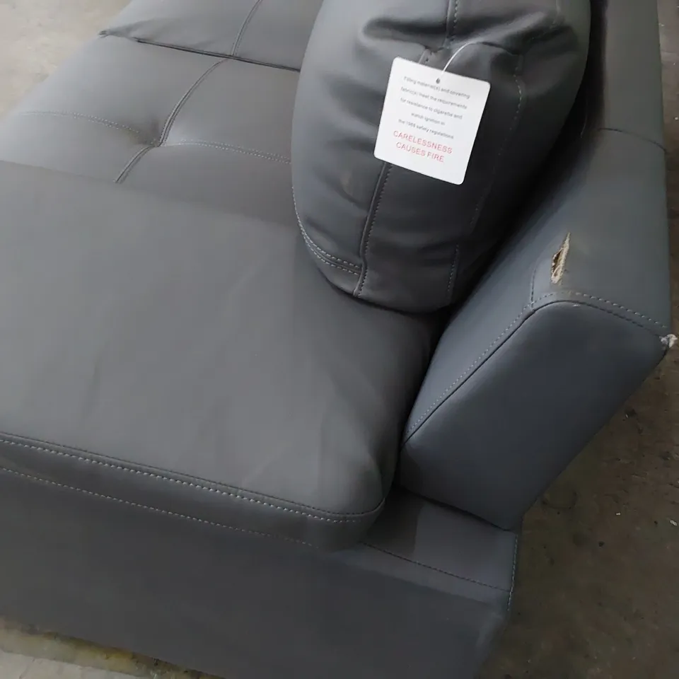 DESIGNER TWO SEATER GREY LEATHER 