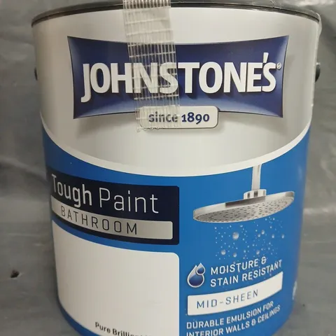 JOHNSTONE'S BATHROOM TOUGH PAINT - PURE BRILLIANT WHITE - 2.5L - COLLECTION ONLY