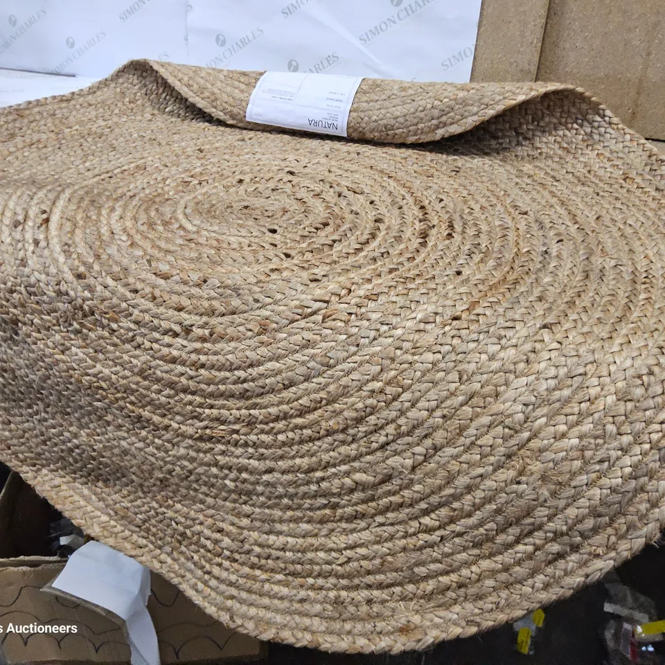 BUSE HAND BRAIDED TAN RUG ROUND 4'