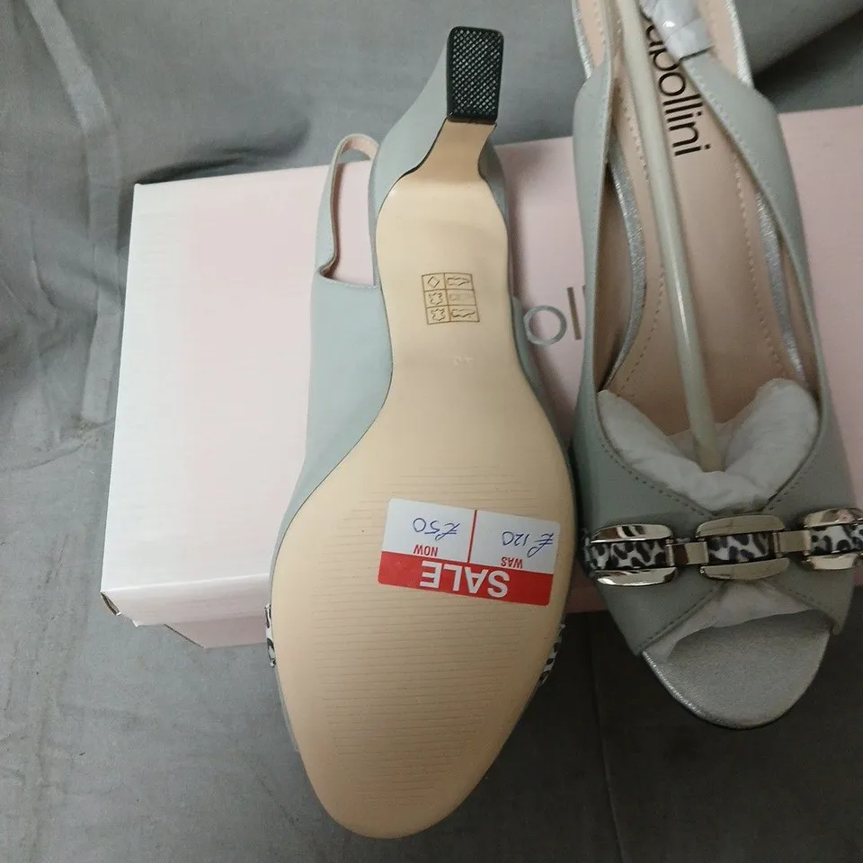 CAPOLLINI CARMEN SLING SANDALS – GREY, UK 7.5 (EU 40)