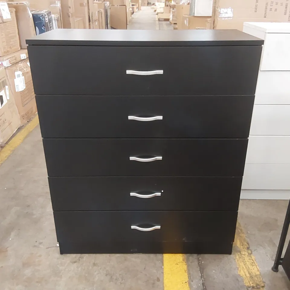 DESIGNER WOODEN 5-DRAWER CHEST OF DRAWERS