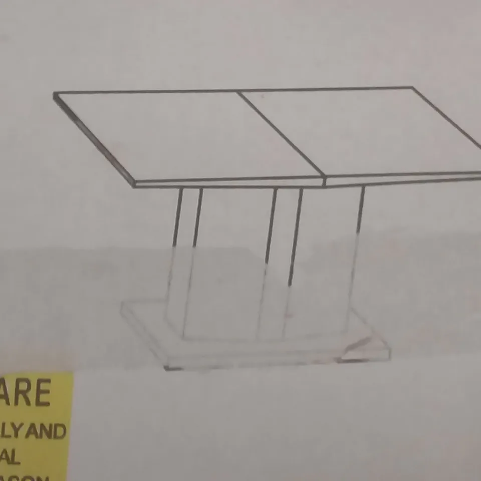 BOXED DESIGNER BELMONT EXTENDABLE DING TABLENLARGE IN WHITE AND GREY GLOSS- 160-220X76X90CM (3 BOXES )