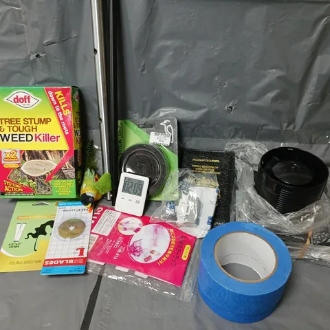 APPROXIMATELY 15 ASSORTED HOUSEHOLD ITEMS TO INCLUDE WEED KILLER, TIMER, DIMMER MODULE, ETC