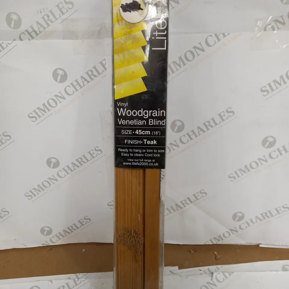 BOXED LITE FXVINYL WOODGRAIN VENETIAN BLIND - 45CM TEAK 
