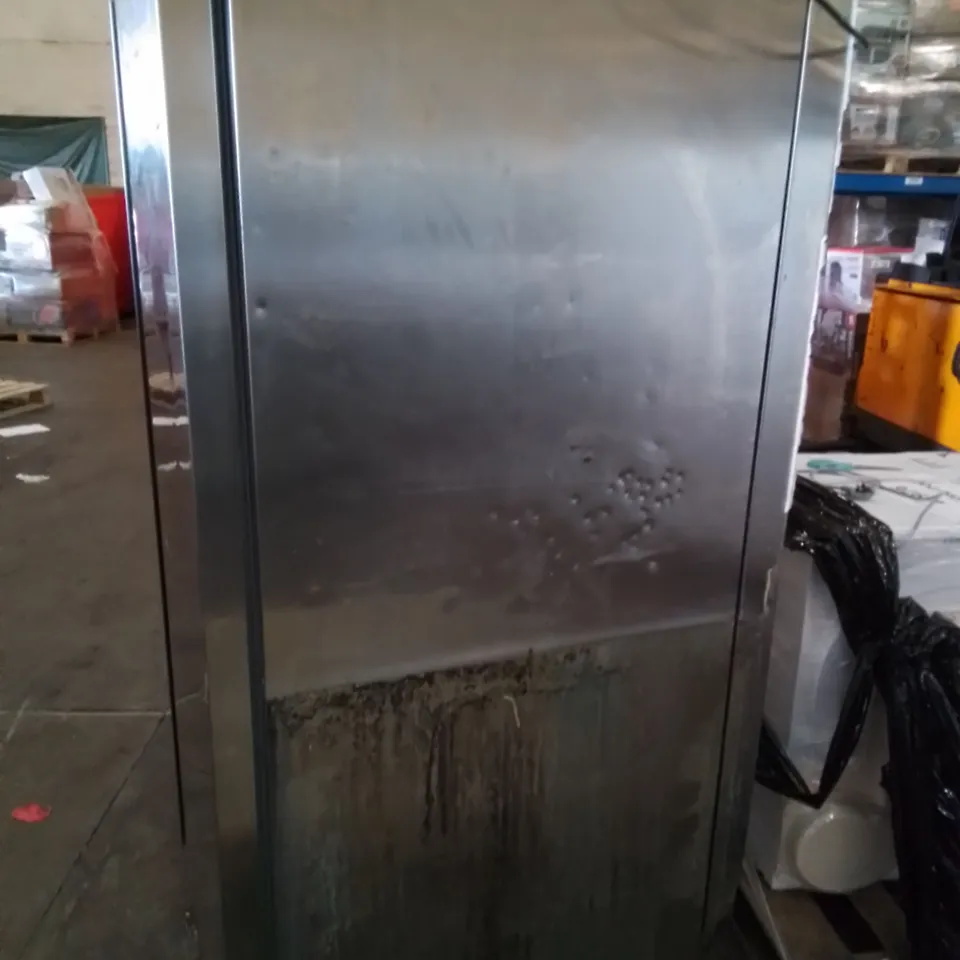COMMERCIAL STAINLESS DOUBLE DOOR REFRIGERATED FOOD STORAGE UNIT 