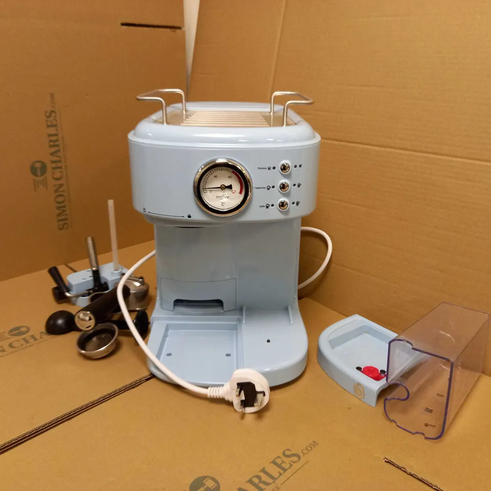 SWAN RETRO BLUE ESPRESSO COFFEE MACHINE