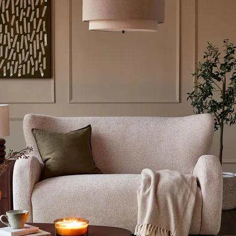 BOXED DANETTI EVELYN NATURAL CHUNKY WEAVE 2 SEATER SOFA