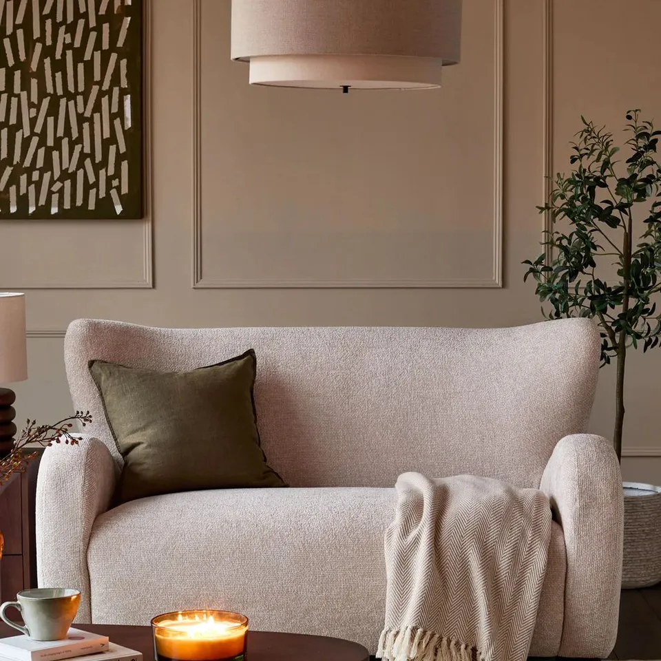 BOXED DANETTI EVELYN NATURAL CHUNKY WEAVE 2 SEATER SOFA