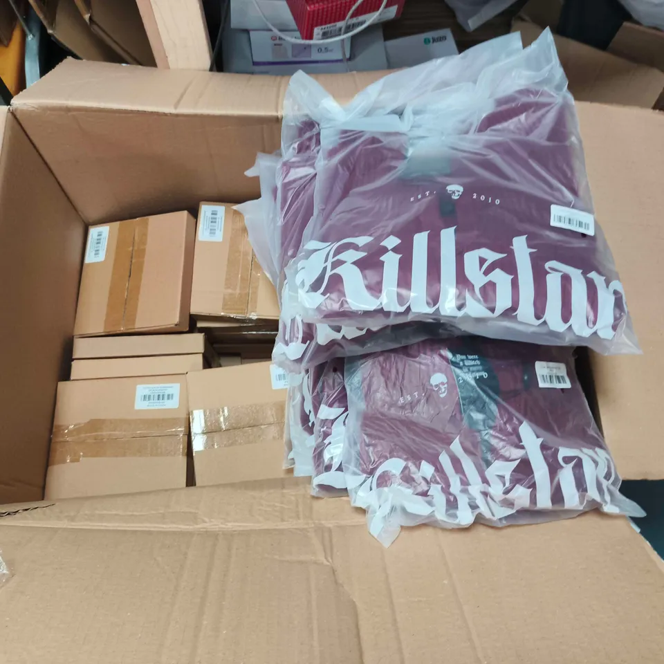 LOT OF APPROXIMATELY 45 BRAND NEW KILLSTAR CLOTHING ITEMS INCLUDES CUTE CHAOS HEADBANDS AND DUSK EMPRESS KNIT TOPS - VARIOUS SIZES