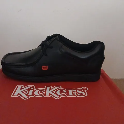 KICKERS FRAGMA LACE LEATHER SHOES - BLACK, UK 6 (EU 40)
