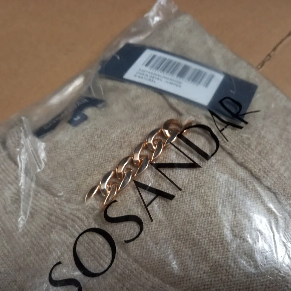 SOSANDAR CHAIN DETAIL JUMPER IN NATURAL - M
