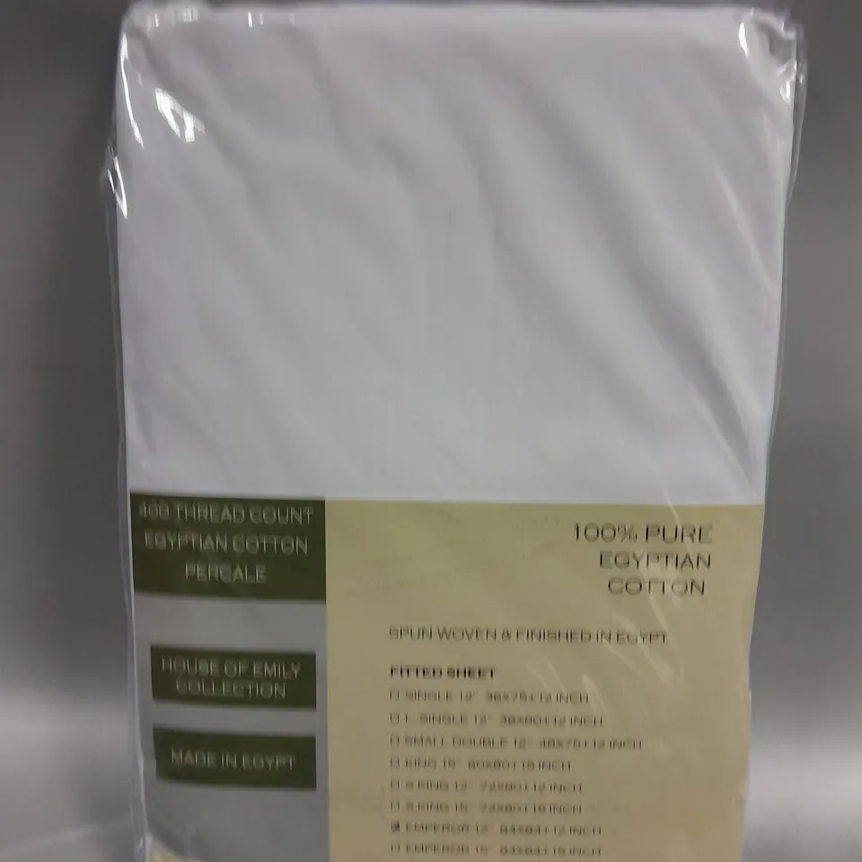 HOUSE OF EMILY COLLECTION EGYPTIAN COTTON FITTED SHEET (EMPEROR 12")