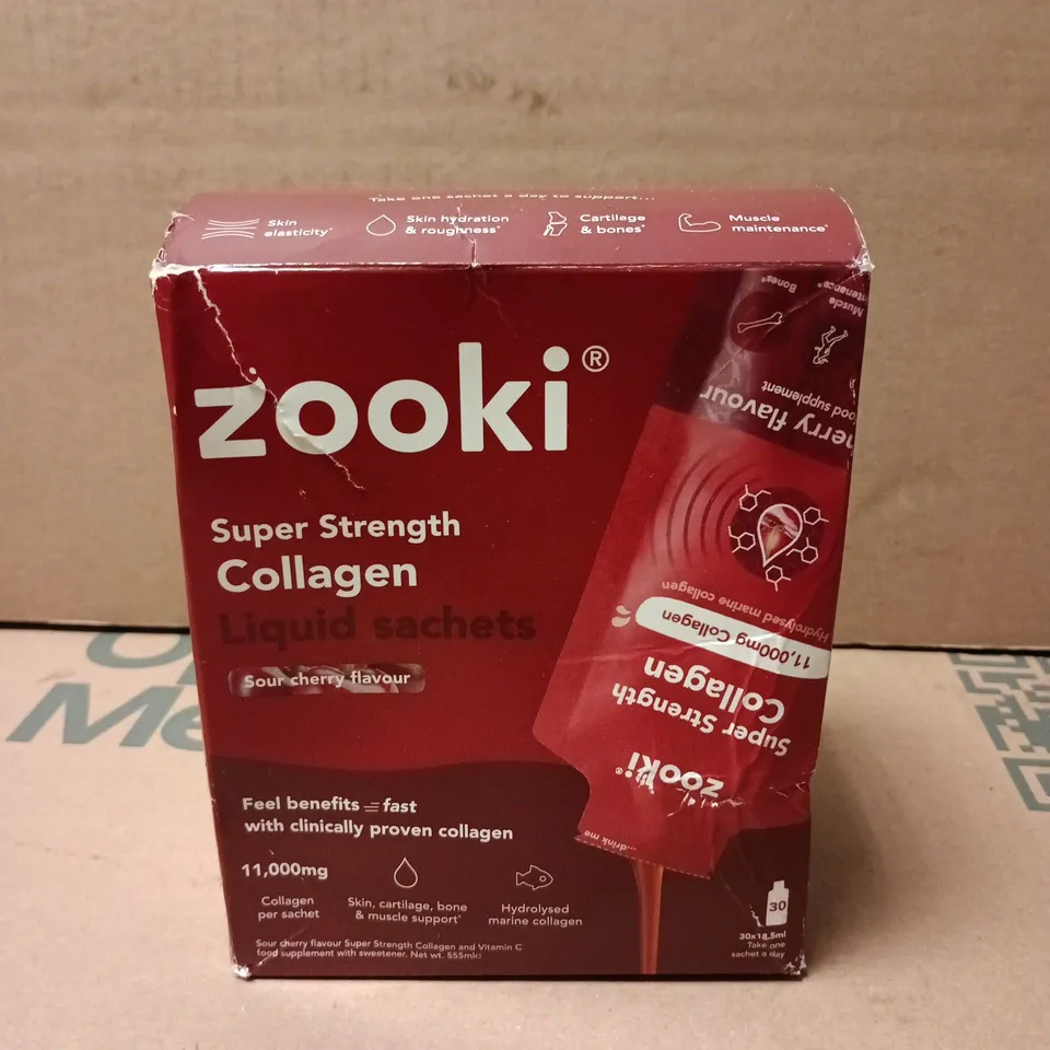 ZOOKI SUPER STRENGTH COLLAGEN LIQUID SACHETS – SOUR CHERRY FLAVOUR, 30 SACHETS