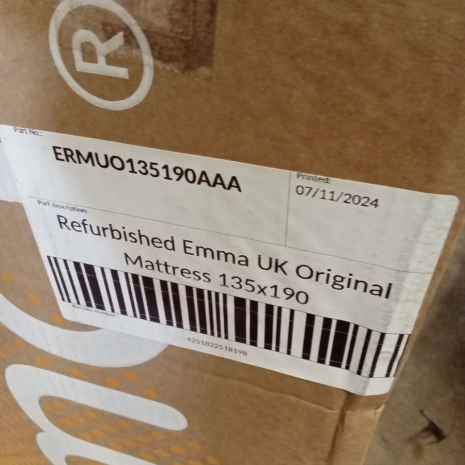 BOXED AND ROLLED MANUFACTURER REFURBISHED EMMA UK ORIGINAL MATTRESS 135 X 190CM (DOUBLE SIZE)