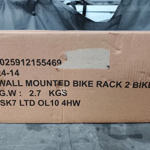 WALL MOUNTED BIKE RACK FOR 2 BIKES – BOXED