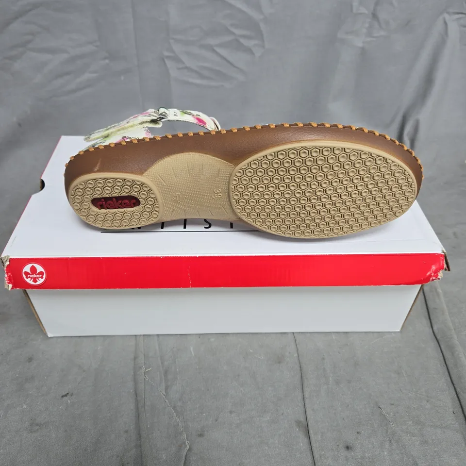 RIEKER FARBE MULTI COLOUR SANDALS SIZE 39 BOXED