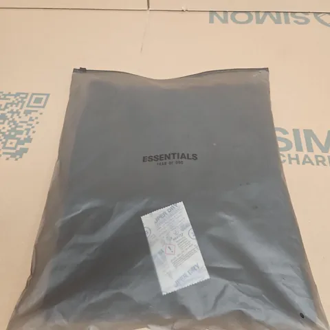 ESSENTIALS FEAR OF GOD BLACK OVERSIZED HOODIE SIZE L