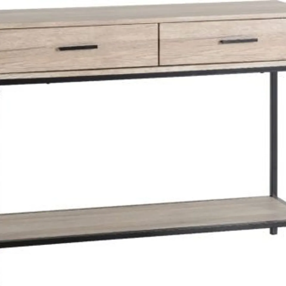 BOXED WARWICK CONSOLE TABLE - OAKEFFECT VENEER / BLACK 
