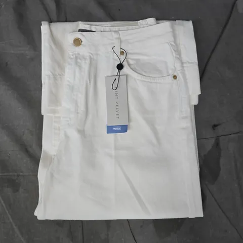 MINT VELVET WIDE-LEG JEANS IN CHALK SIZE UK 14R