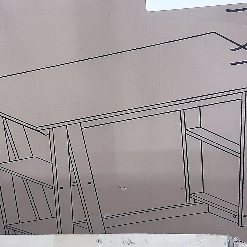 BOXED PENZANCE DESK IN OAK BLACK 