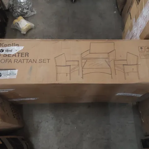 BOXED KEPLIN 4 SEATER SOFA RATTAN SET 