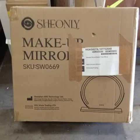 BOXED MONDEL ROUND METAL MAKE-UP MIRROR