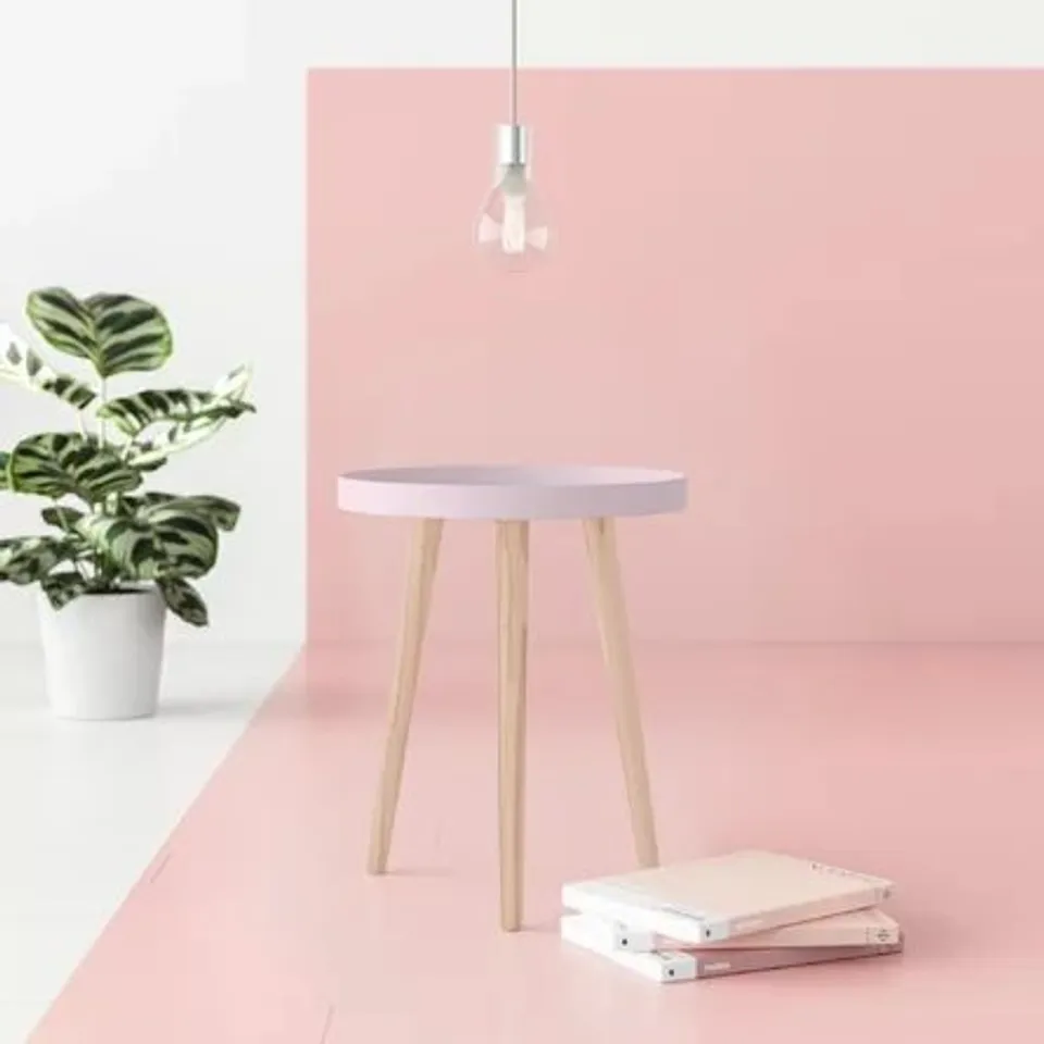 BOXED MARGAUX ROUND TRAY TABLE BLUSH PINK