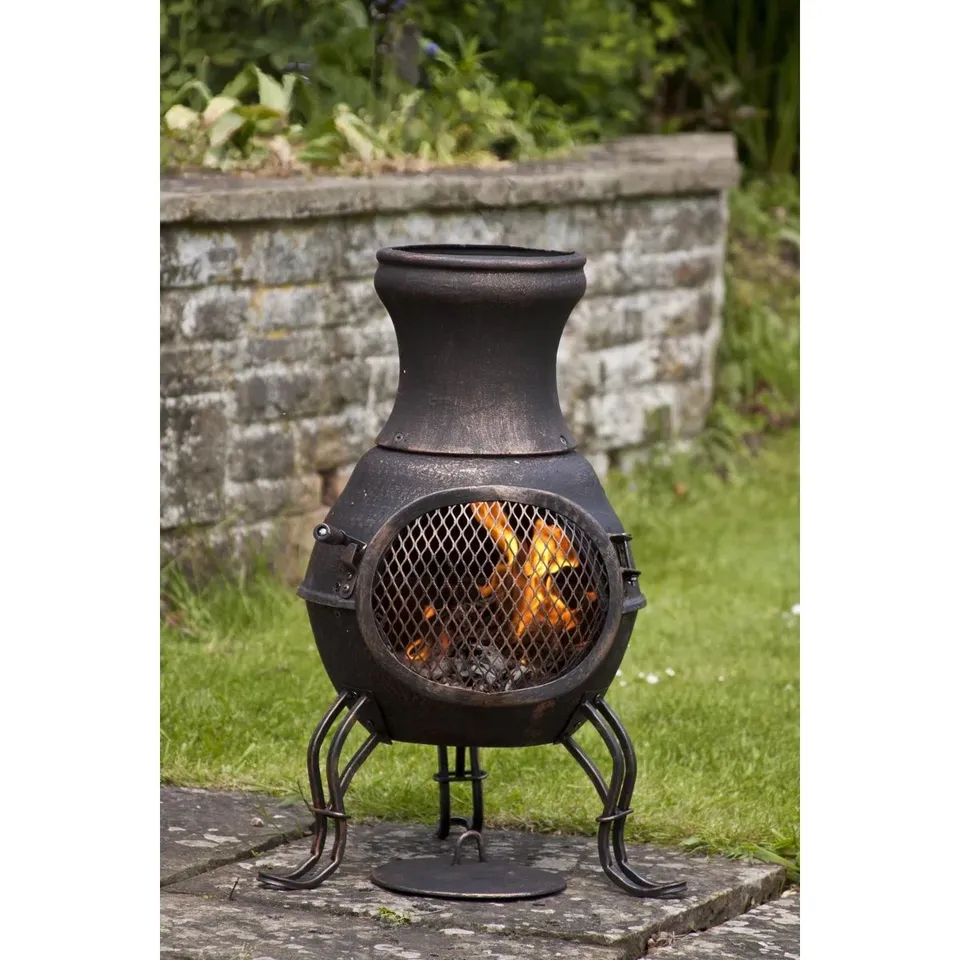 BOXED BILLIE COLUMN IRON CHIMNEA BRONZE