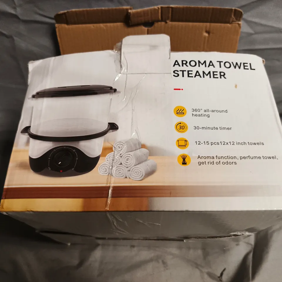 AROMA TOWEL STEAMER – 360° HEATING, 30-MINUTE TIMER