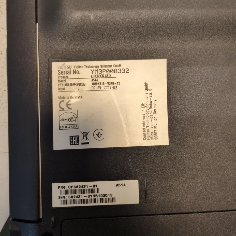 FUJITSU LIFEBOOK A514 LAPTOP – BLACK