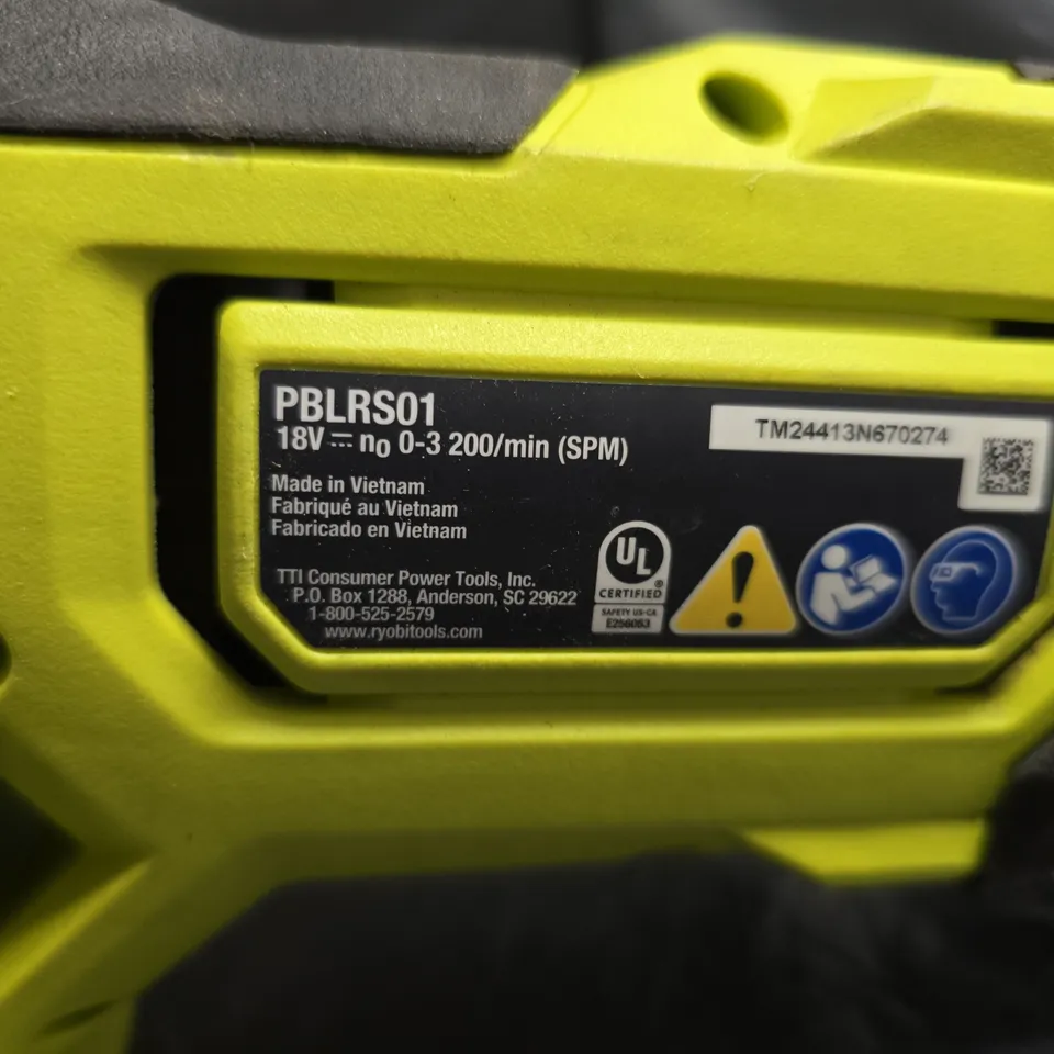 RYOBI ONE+ 18V RECIPROCATING SAW - PBLRS01