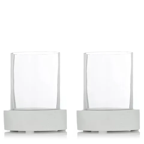 K BY KELLY HOPPEN HURRICANE SET OF 2 SMALL CANDLE HOLDERS