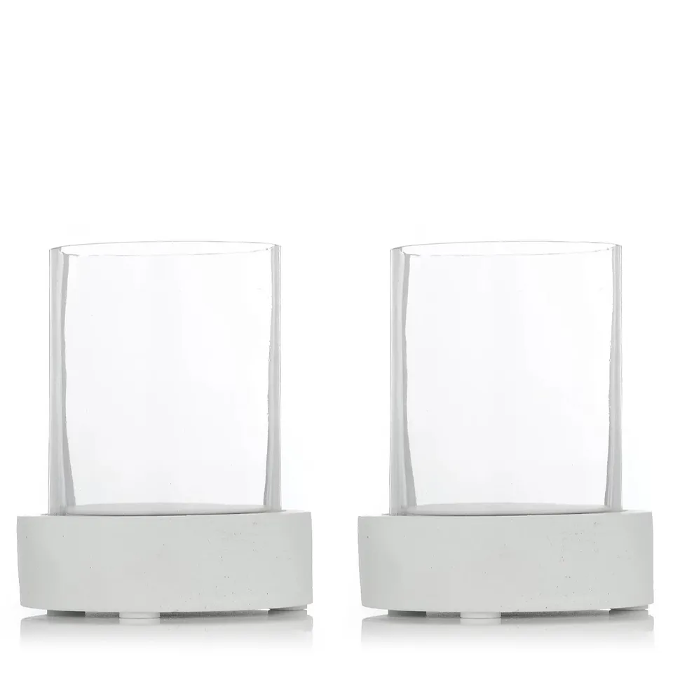 K BY KELLY HOPPEN HURRICANE SET OF 2 SMALL CANDLE HOLDERS