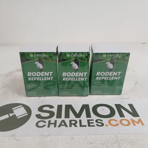3 X MOONSPRY RODENT REPELLENT 12 PACKS