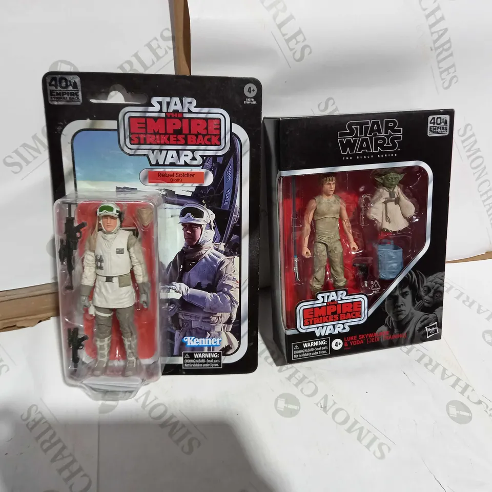LOT OF 2 STAR WARS EPVI 40TH ANNIVERSARY FIGURINES TO INCLUDE REBEL SOLDIER AND LUKE SKYWALKER & YODA