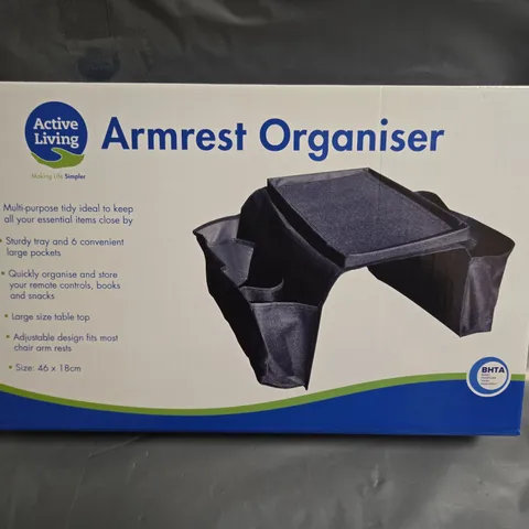 LOT OF 12 BOXED ARMREST ORGANISERS