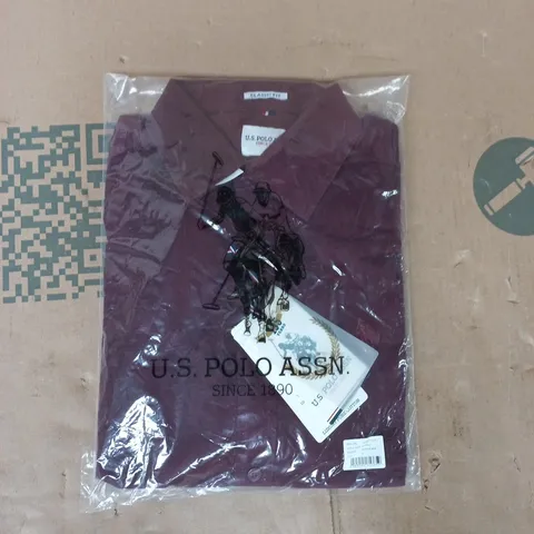 BAGGED US POLO ASSN CLASSIC FIT TOP IN WINDSOR WINE SIZE SMALL