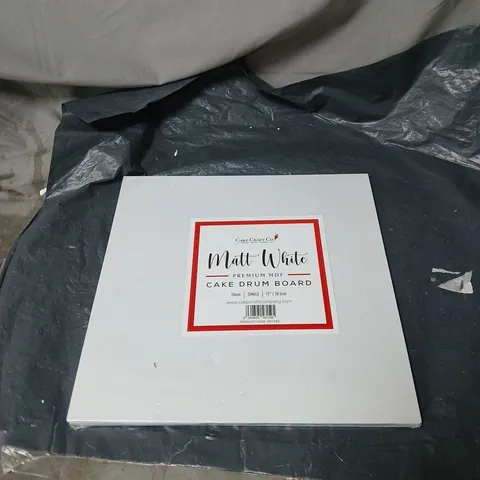 APPROXIMATLEY 5 X CAKE CRAFT COMPANY: MATT WHITE PREMIUM MDF CAKE DRUM BOARD – 12" SQUARE (30.5 CM) – CAKE CRAFT CO.