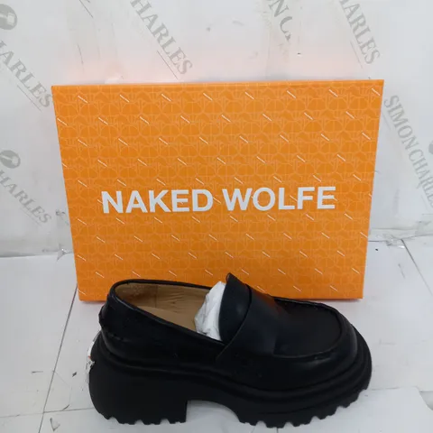 BOXED PAIR OF NAKED WOLFE SWISH BLACK UK 5.5